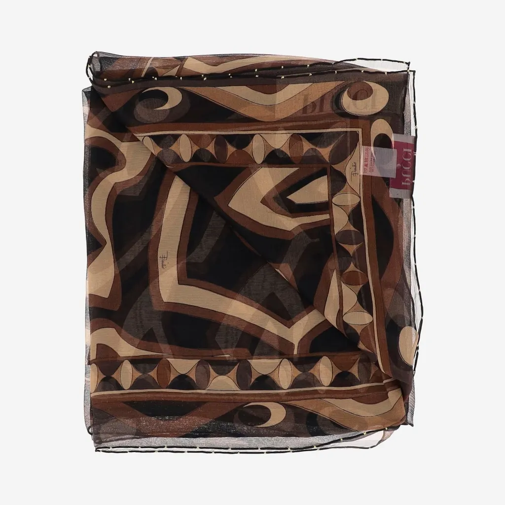 Maze Print Silk Scarf