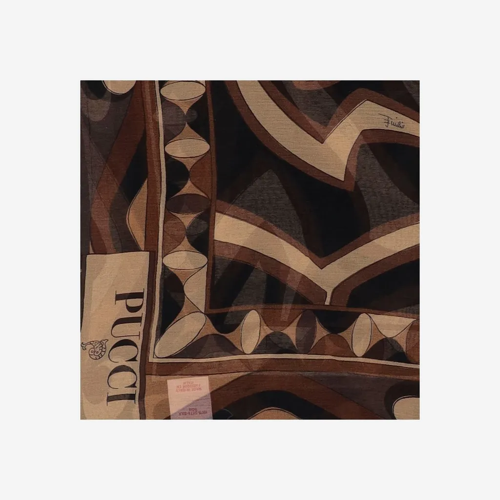 Maze Print Silk Scarf