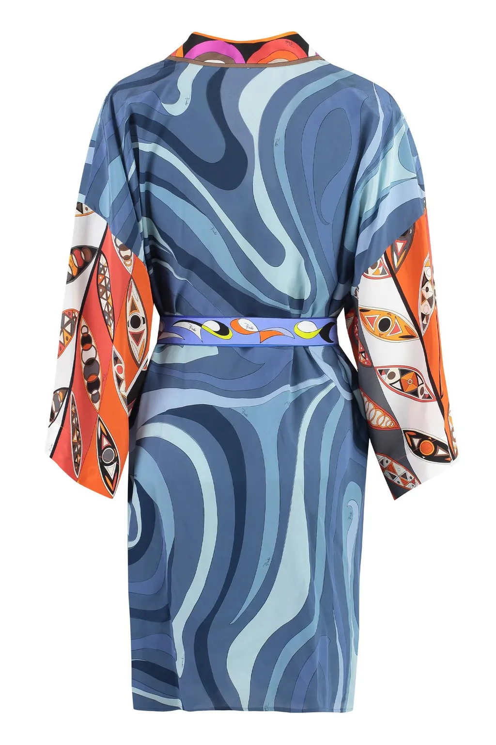 Graphic Printed Wrap Mini Dress