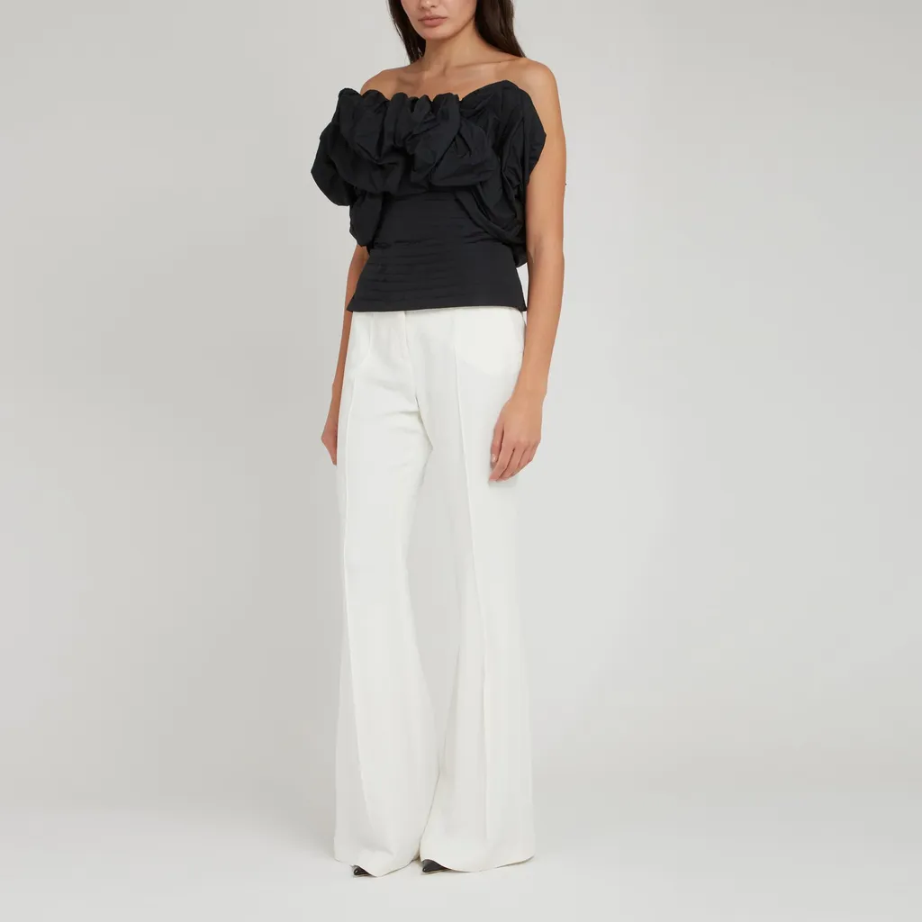 Cropped Taffeta Blouse
