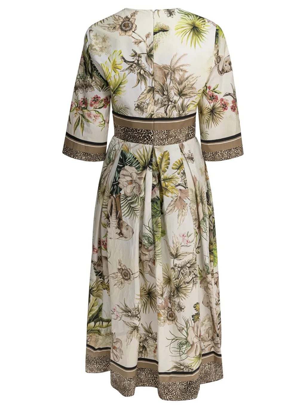 Printed V-Neck Midi Dress