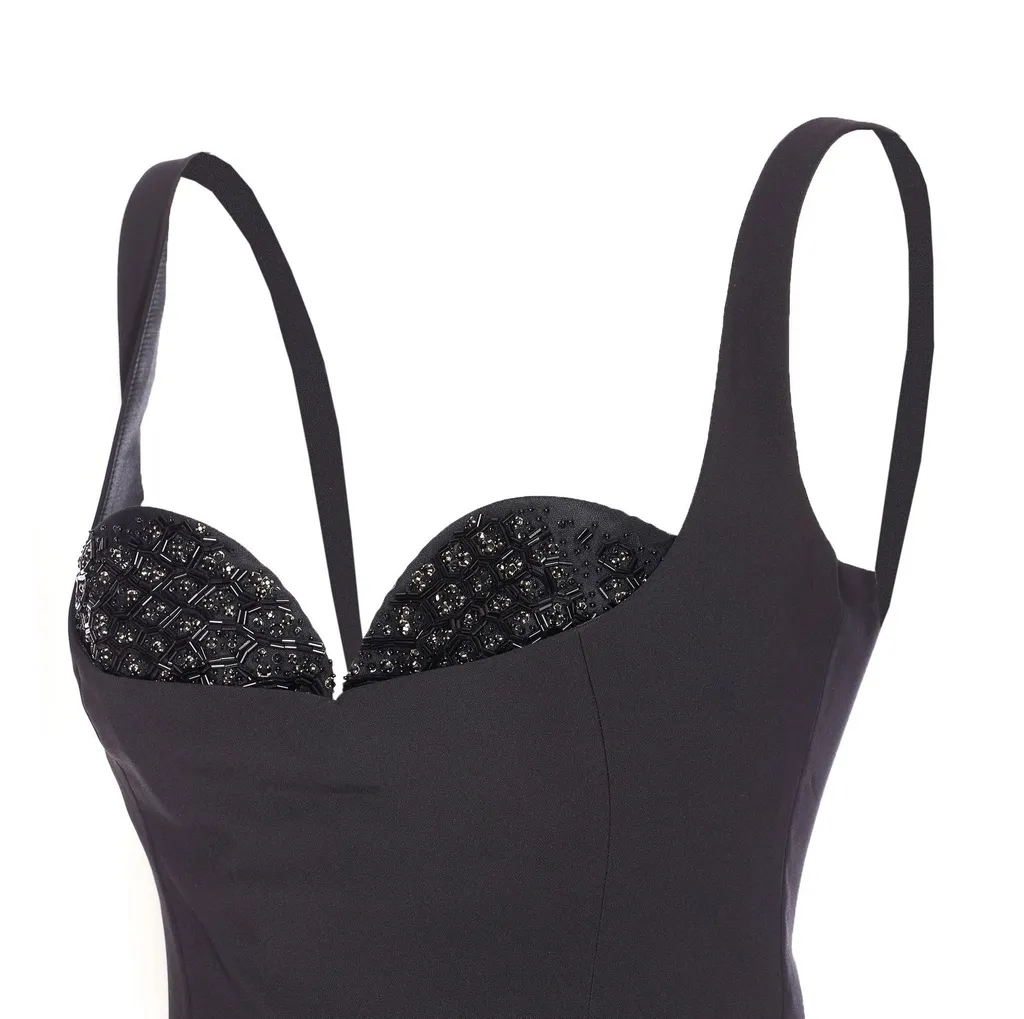 Embellished Lightweight Crepe Dress