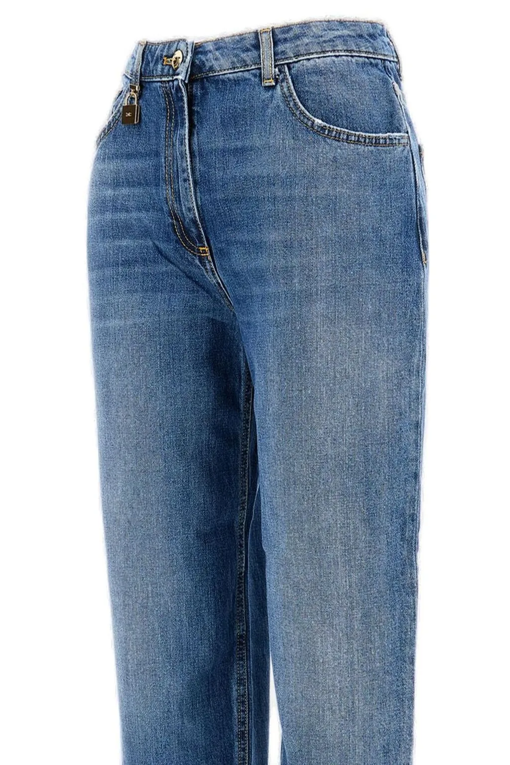 Embellished Padlock Balloon Jeans
