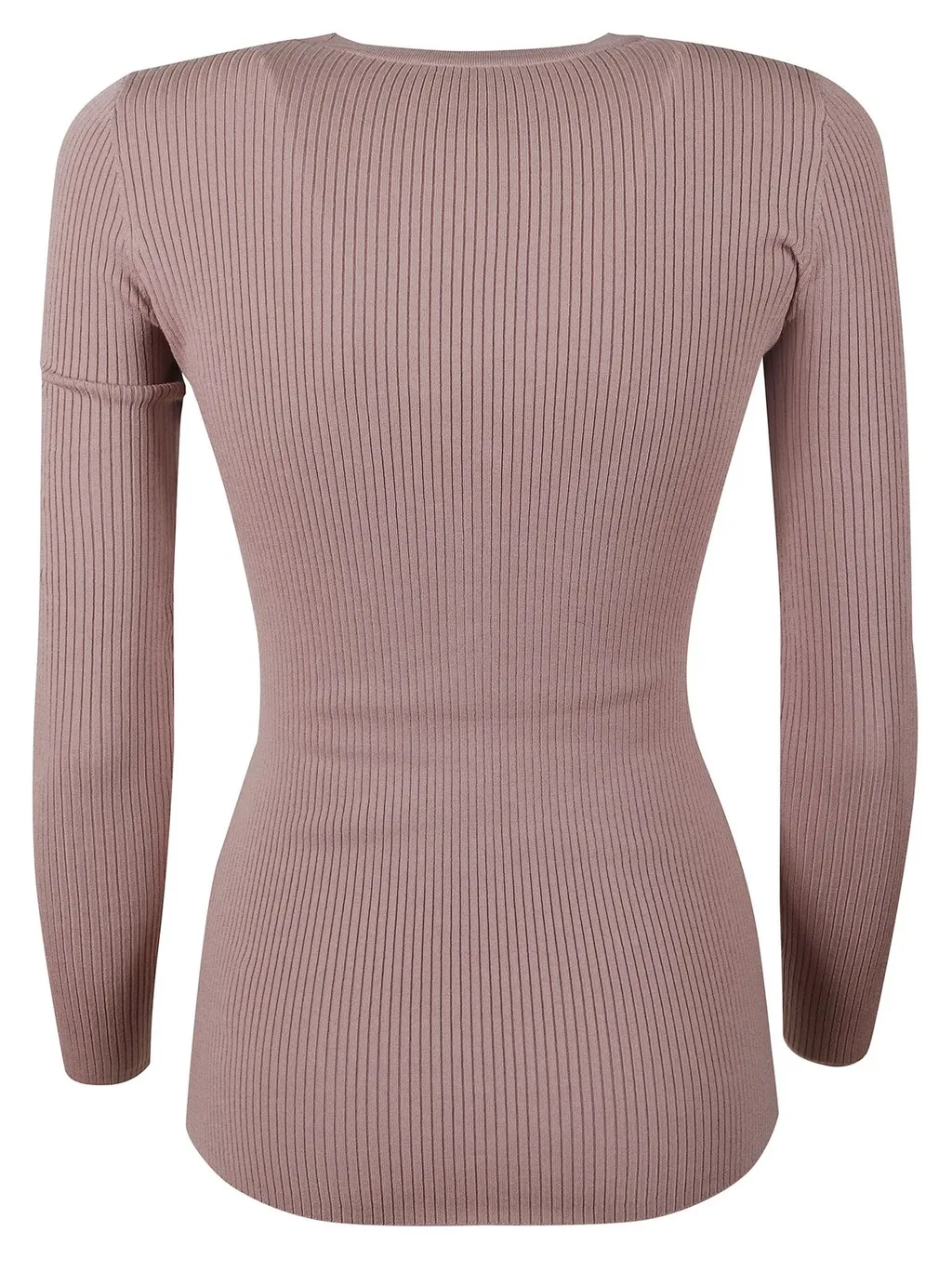 Ribbed Knit Top With Breast Pocket