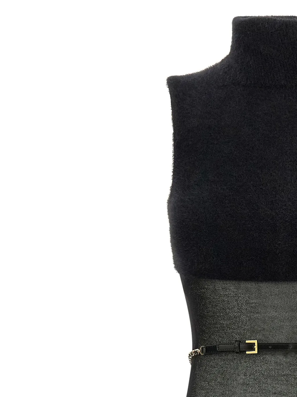 High-Neck Sleeveless Knit Dress