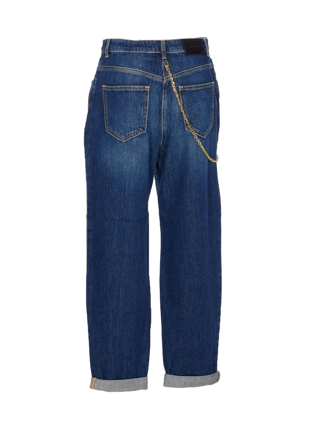 Logo Pendant Chain Embellished Jeans
