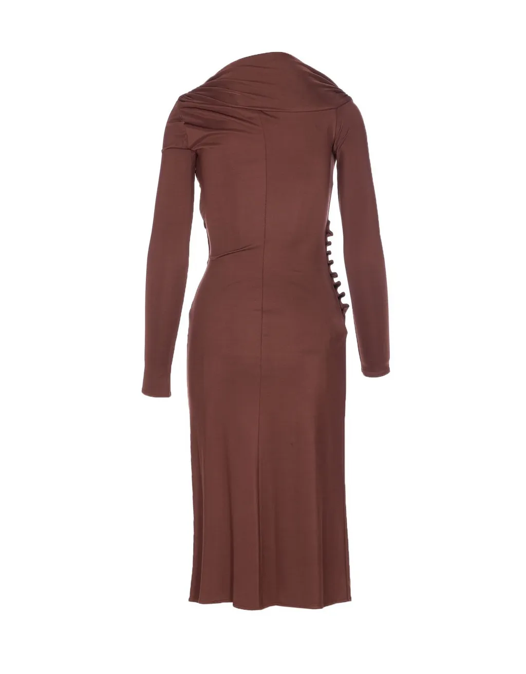 Embellished Button Jersey Dress