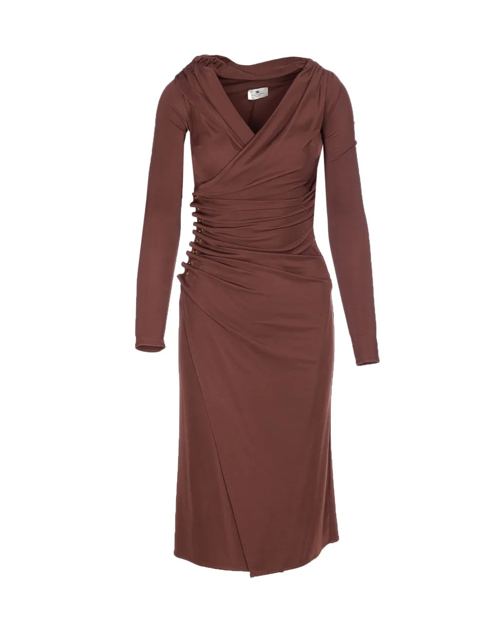 Embellished Button Jersey Dress