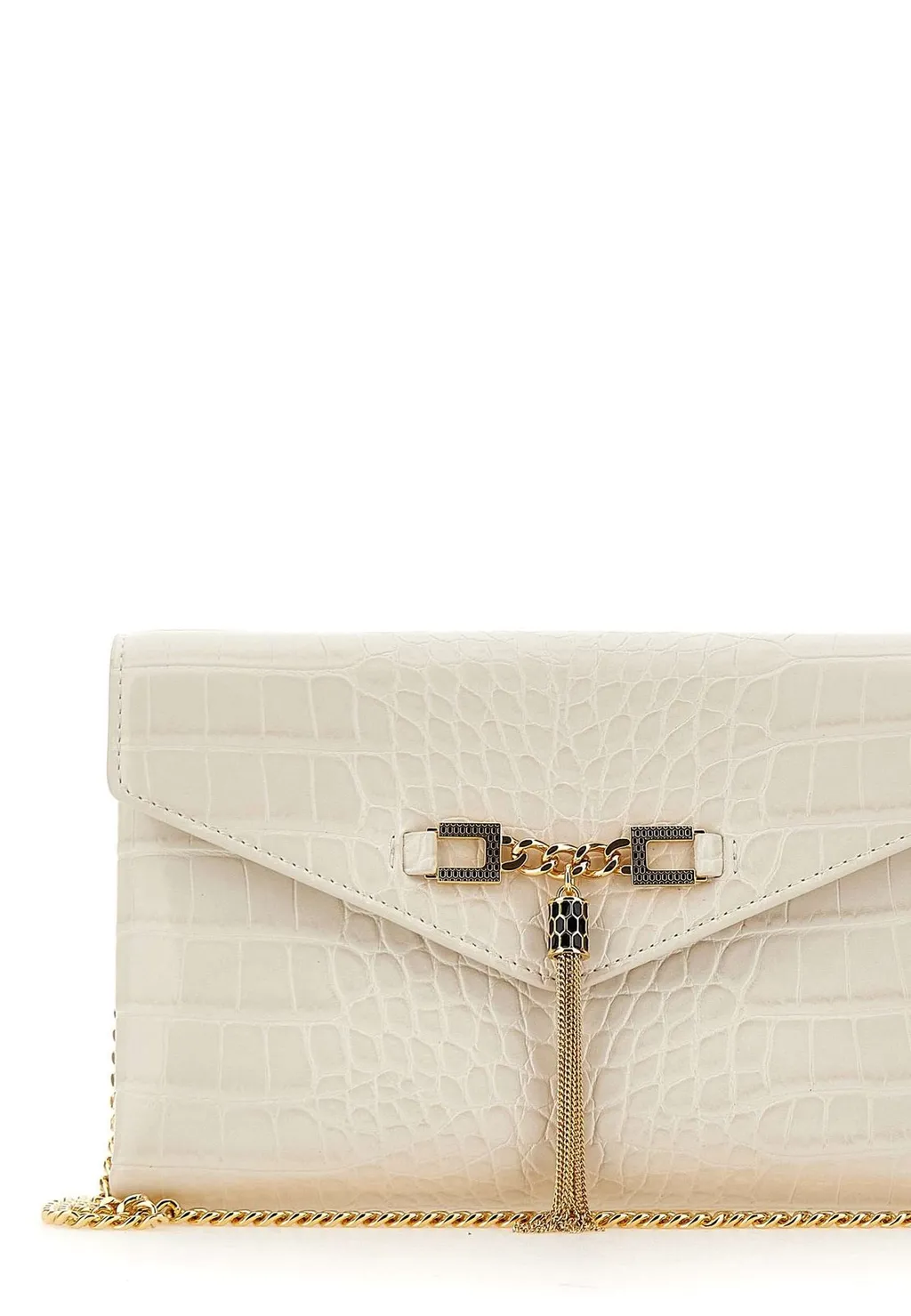 Embossed Chain-Linked Shoulder Bag