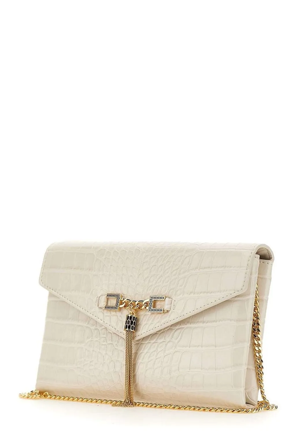 Embossed Chain-Linked Shoulder Bag