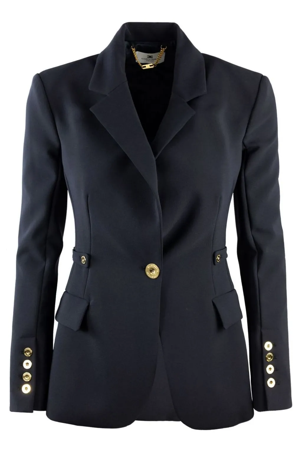 Single-Breasted Jewel Strap Blazer