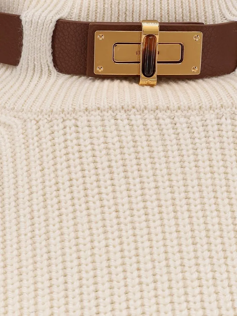 Strap Detailed Knitted Jumper