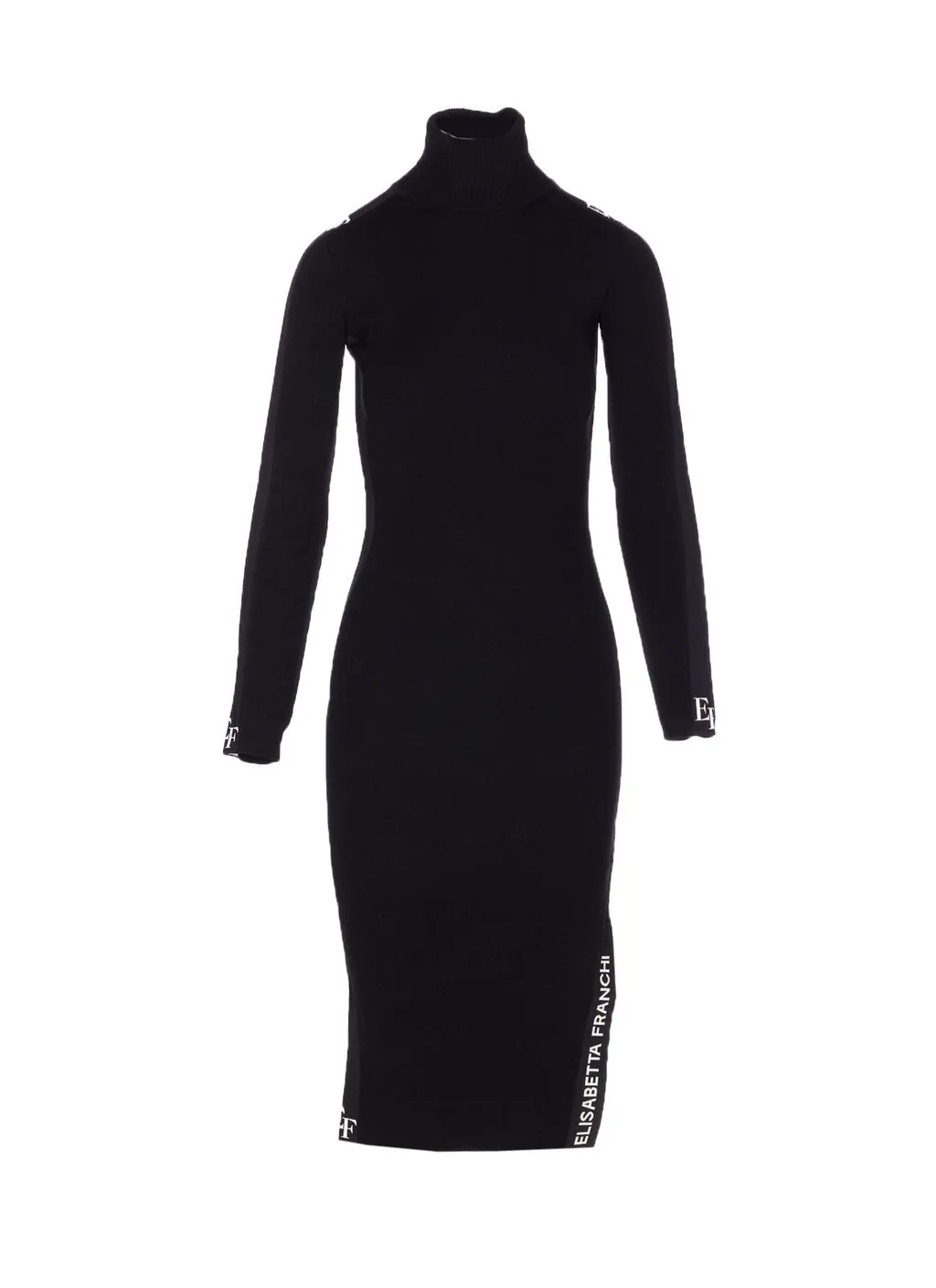 Logo Detailed Turtleneck Dress
