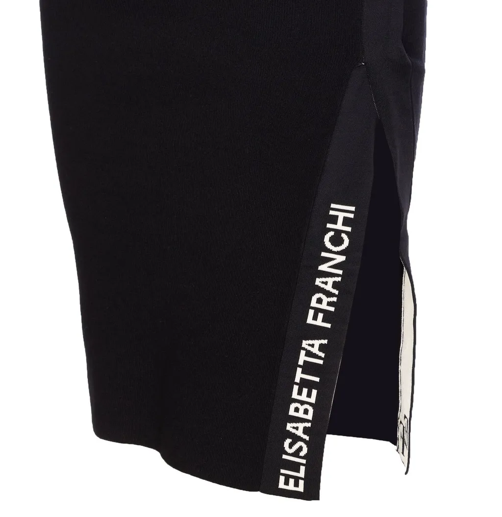 Logo Detailed Turtleneck Dress