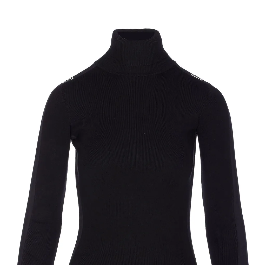 Logo Detailed Turtleneck Dress