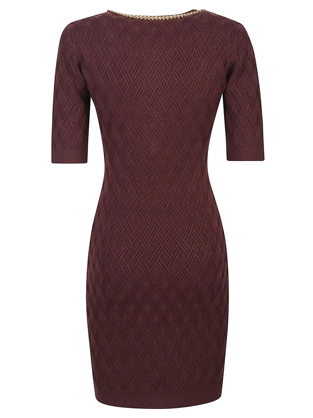 Diamond Pattern Knitted Mini Dress