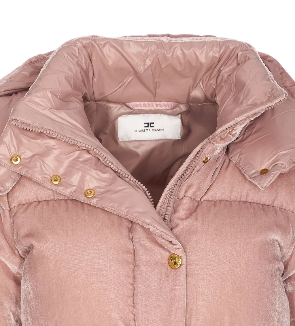Hooded Velvet Down Jacket