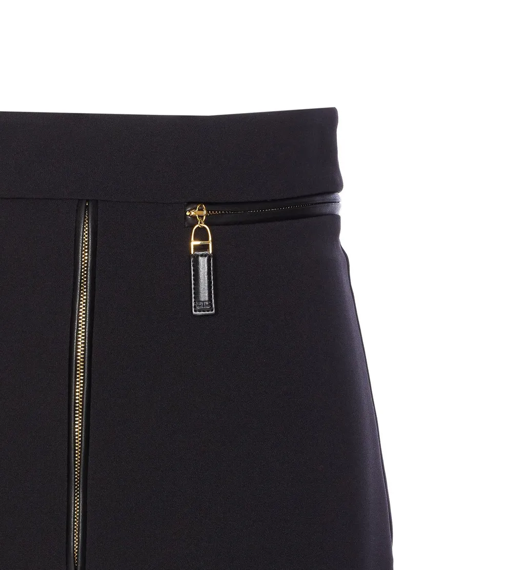 Zip-Detailed Midi Skirt