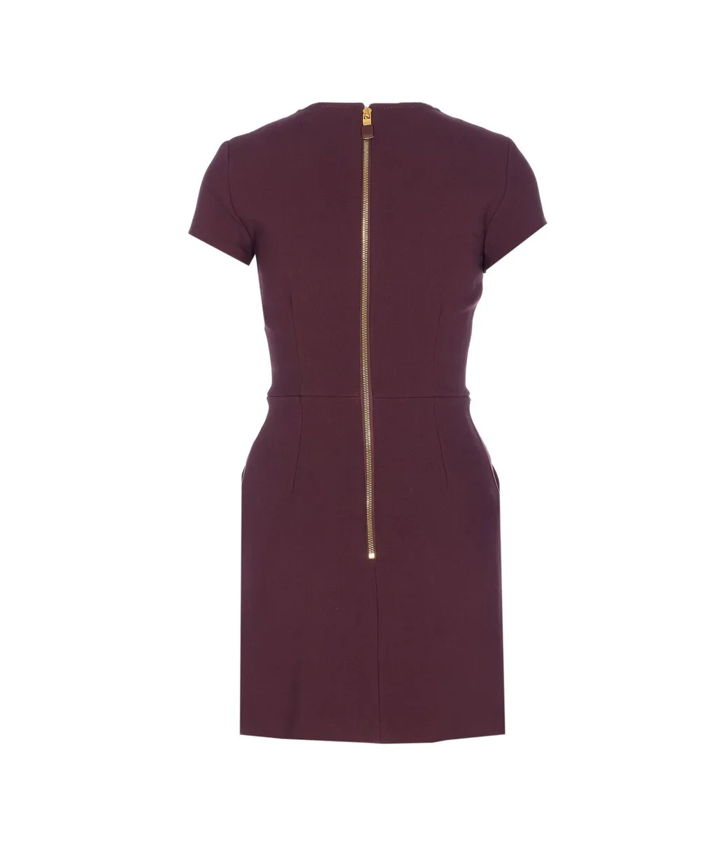 Logo Detail Double-Layer CrÊPe Dress