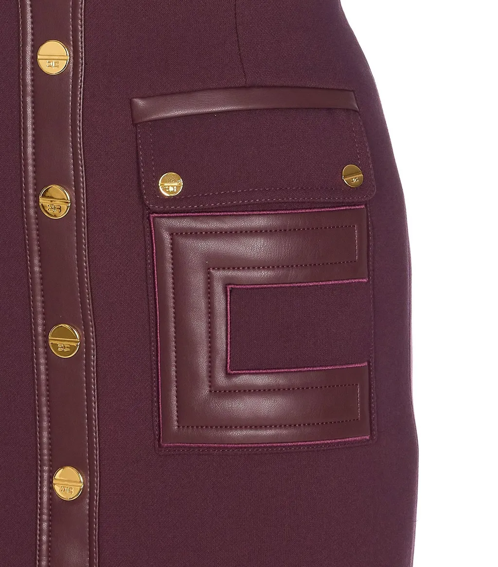 Logo Detail Double-Layer CrÊPe Dress