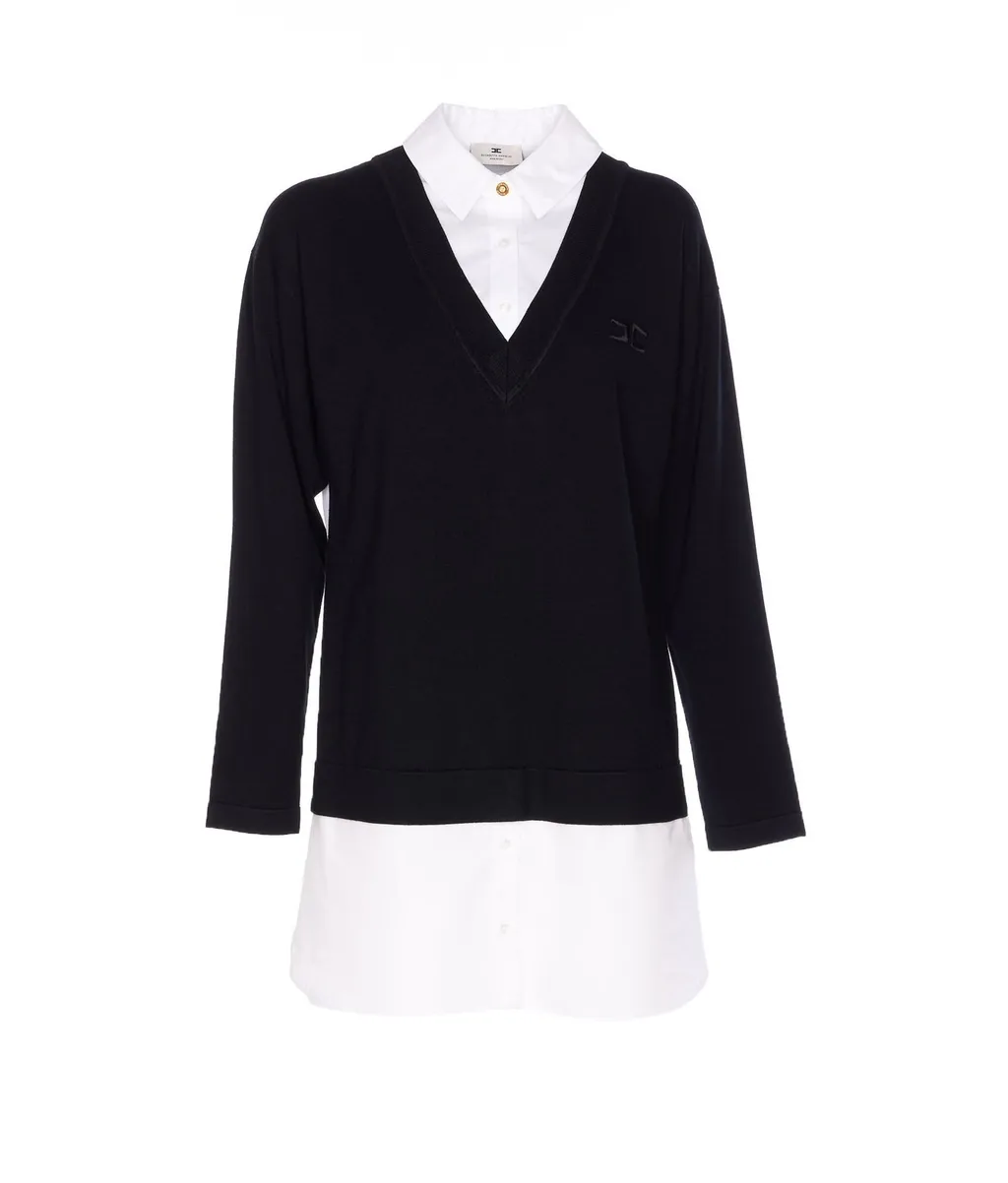 Logo-Embroidered Long-Sleeved Dress