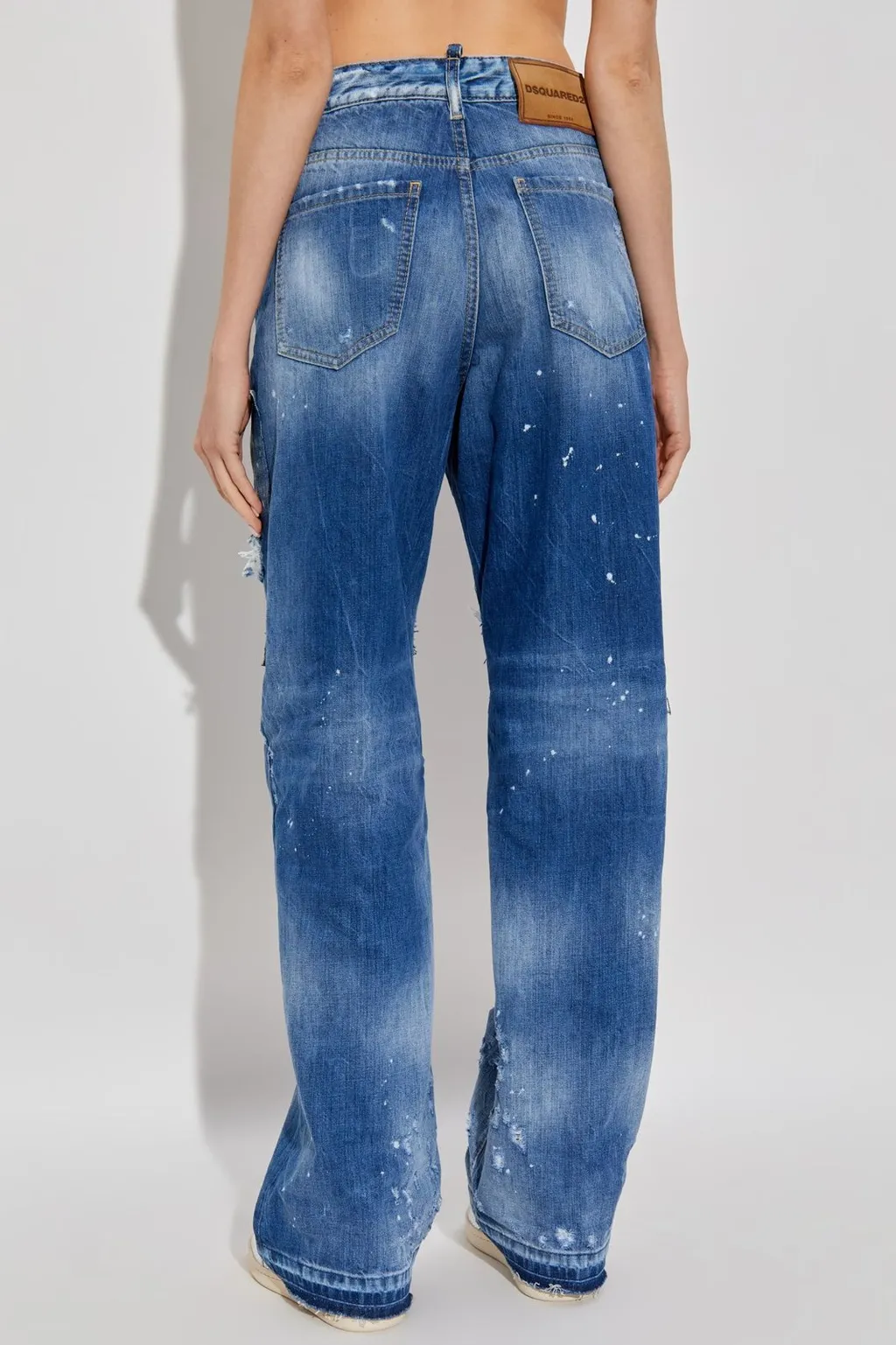 Distressed Straight-Leg Jeans