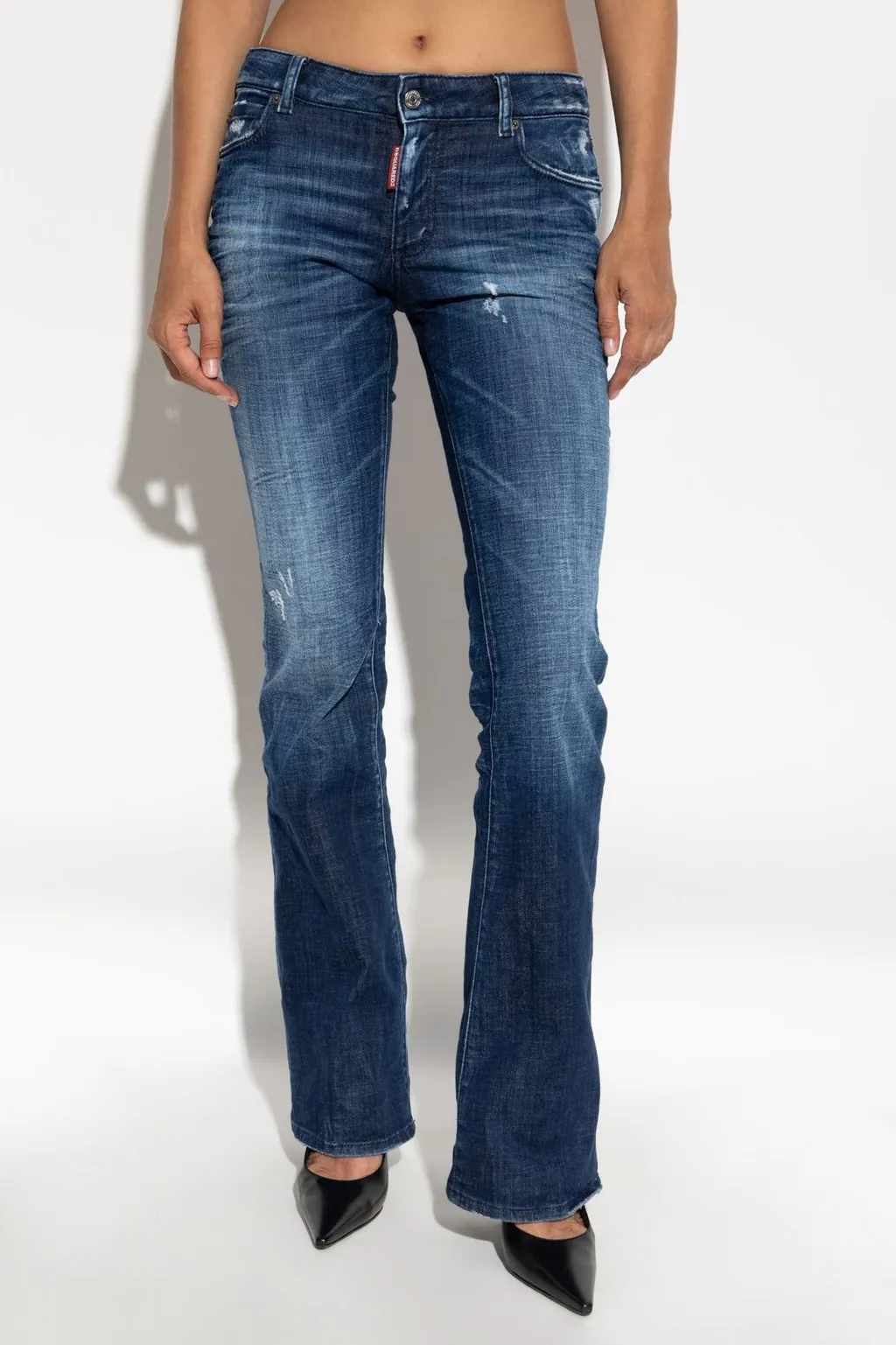 Mid-Waisted Distressed Jeans