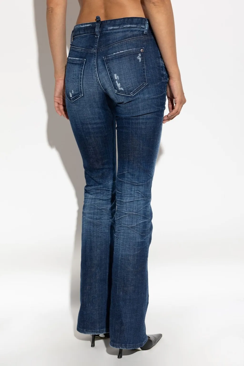 Mid-Waisted Distressed Jeans