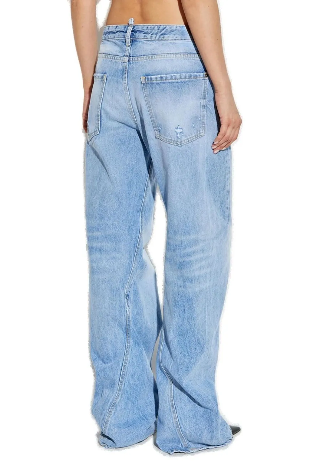 Light Diagonale Wash D2 Twisted Distressed Jeans