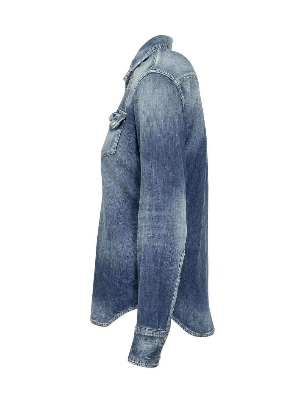 Long-Sleeved Denim Shirt