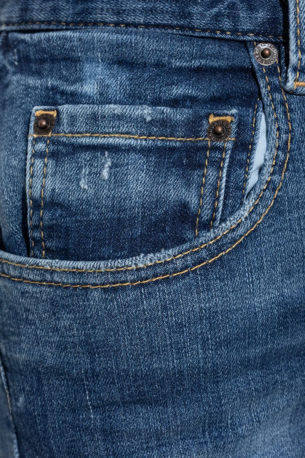 Logo Patch Distressed Shorts