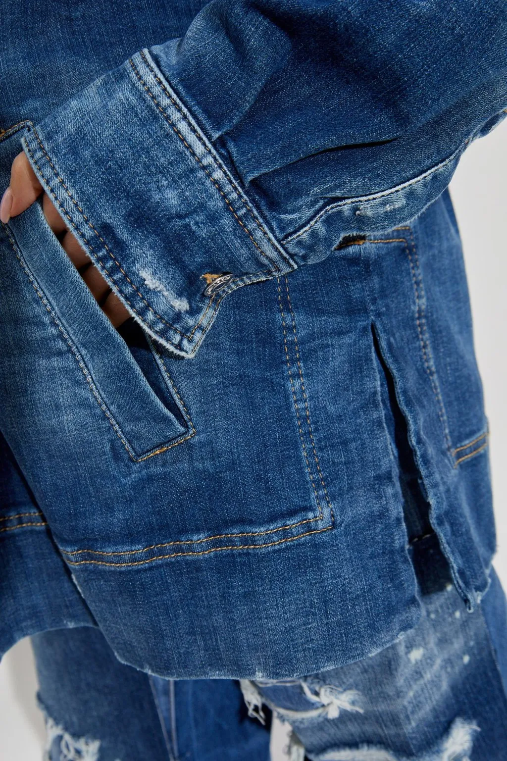 Distressed Denim Top