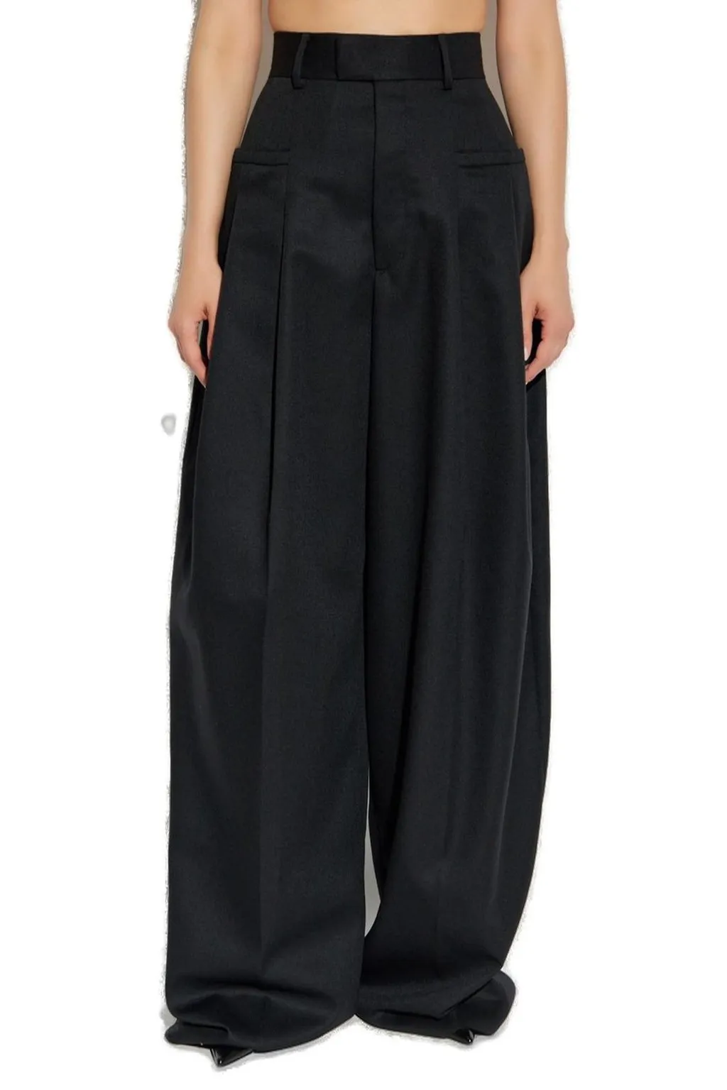 Wide-Leg Logo Plaque Trousers