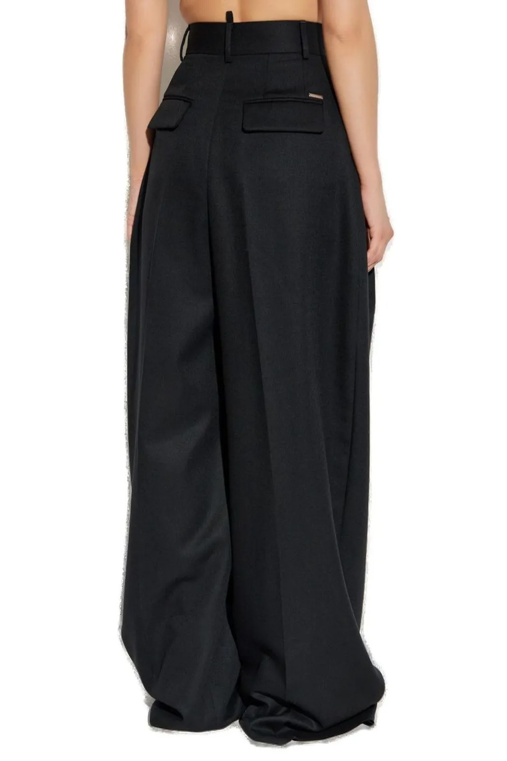 Wide-Leg Logo Plaque Trousers