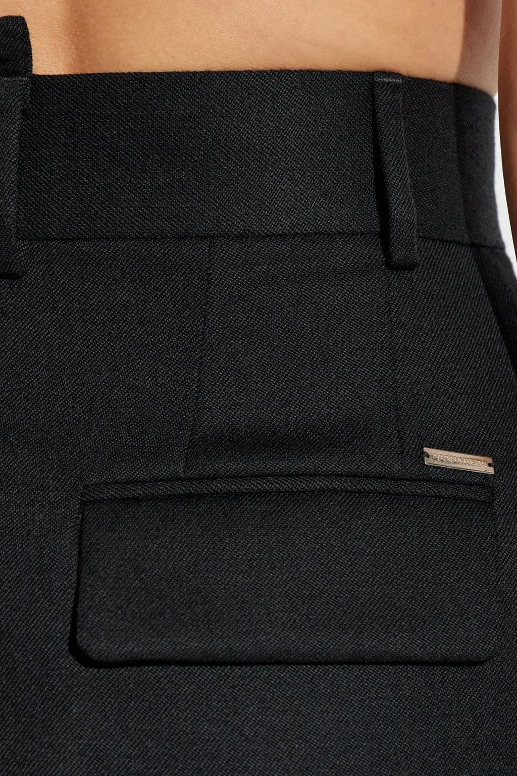 Wide-Leg Logo Plaque Trousers