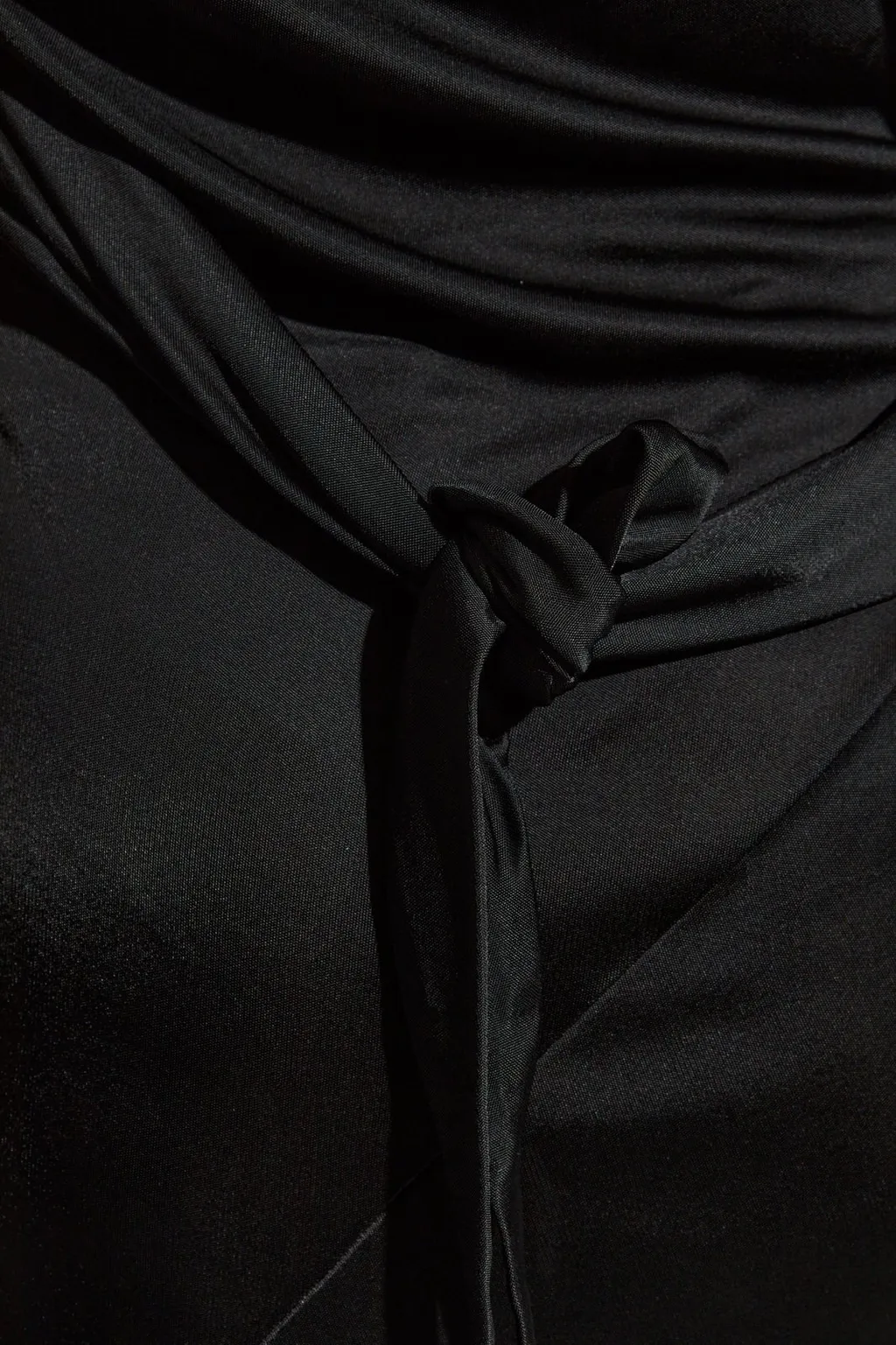 Cowl-Neck Asymmetric Hem Midi Dress