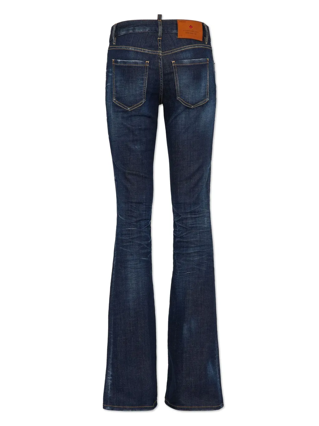 Dark Clean Washed Medium-Waist Flare Jeans