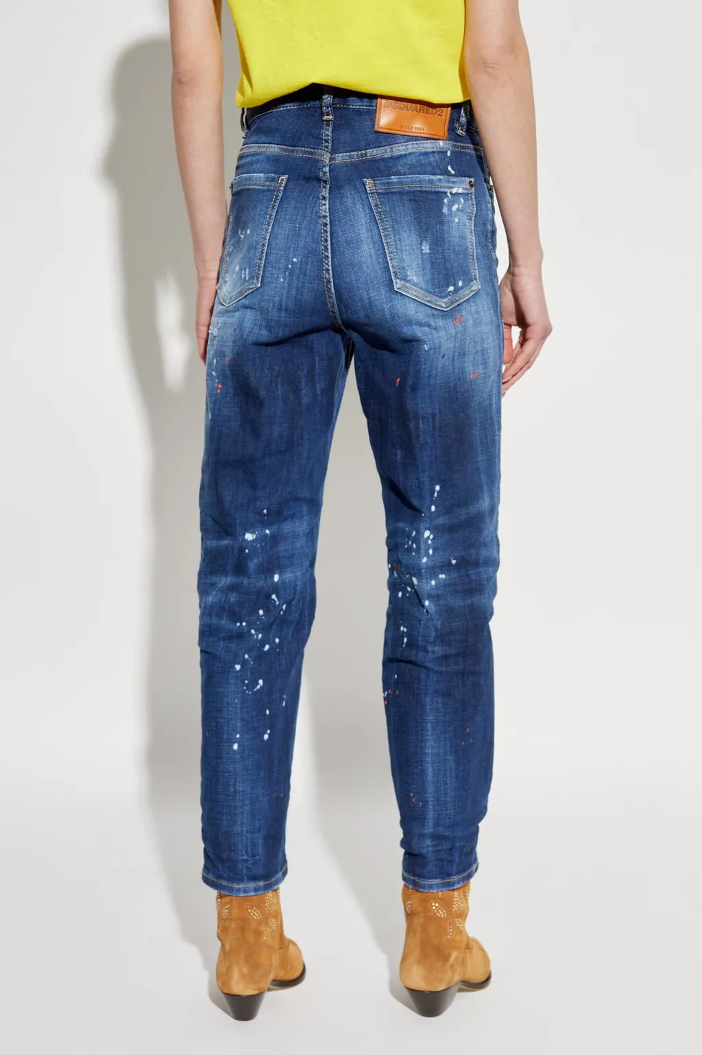 Distressed Straight-Leg Jeans