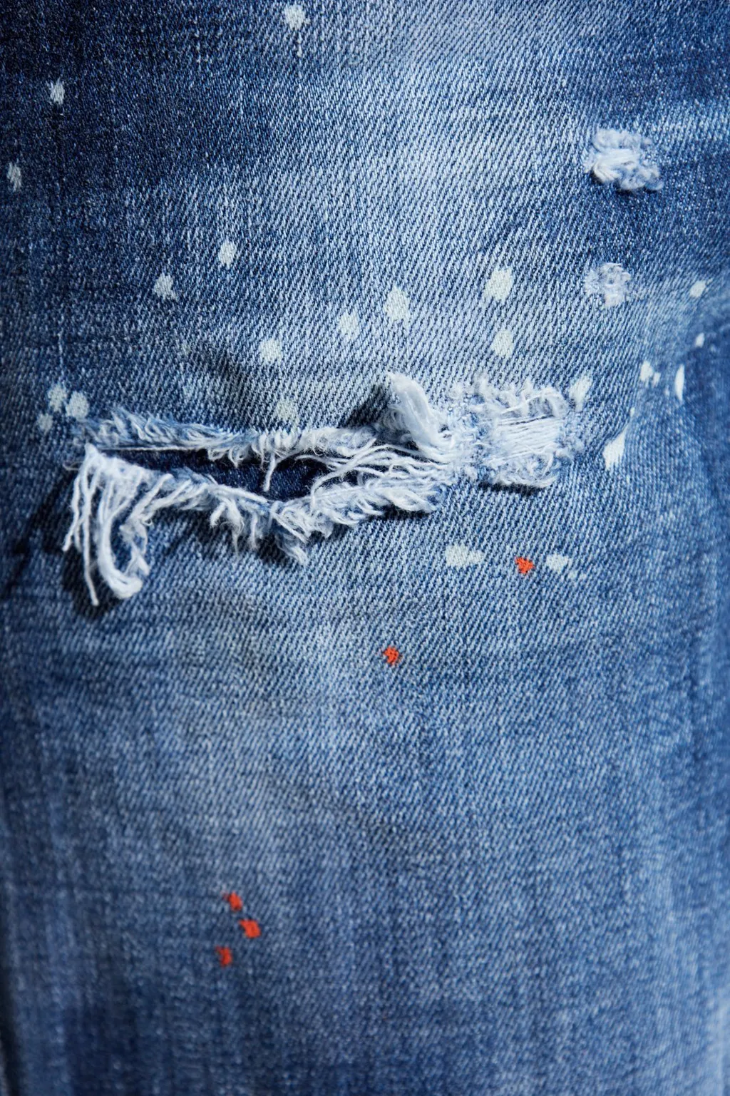Distressed Straight-Leg Jeans