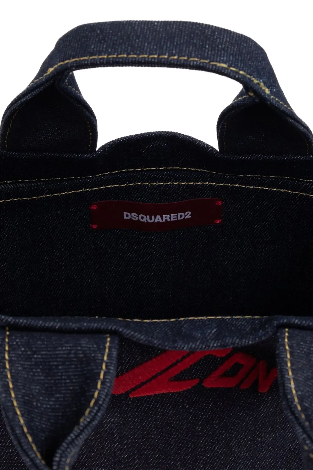Icon Logo Embroidered Mini Denim Tote Bag