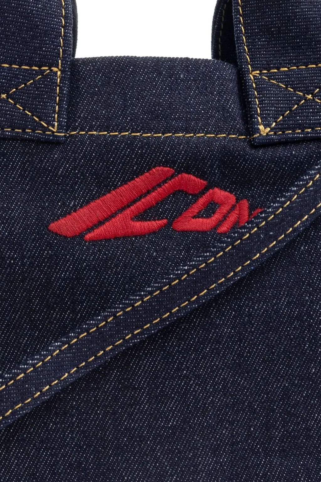 Icon Logo Embroidered Mini Denim Tote Bag