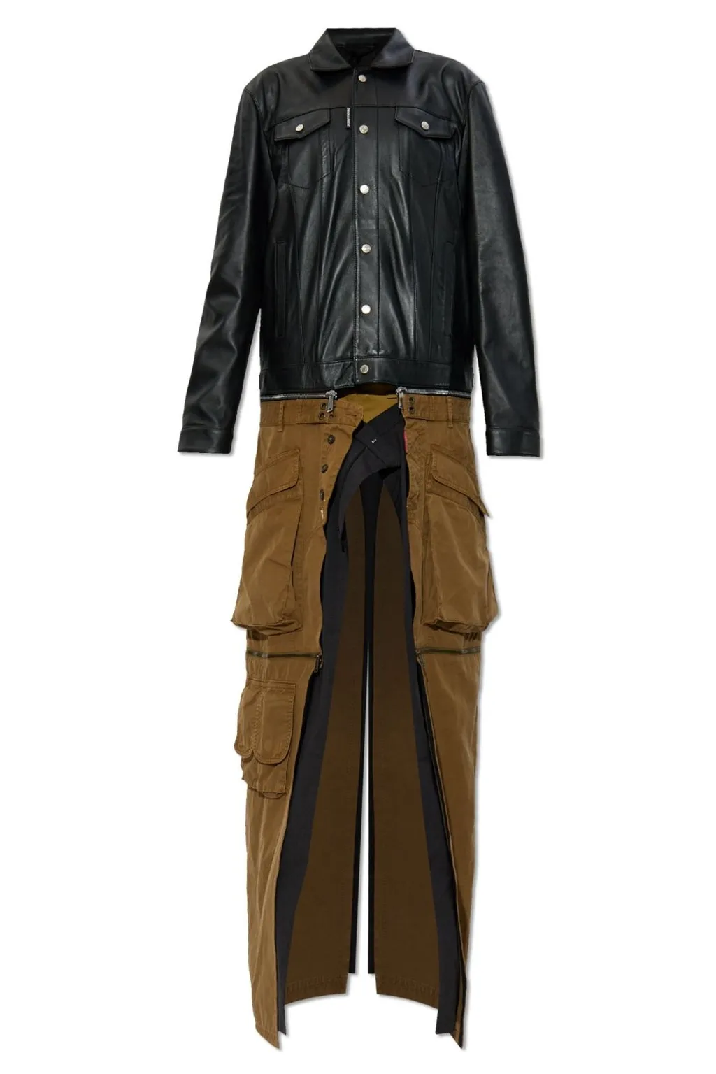 Snap-Button Leather Jacket