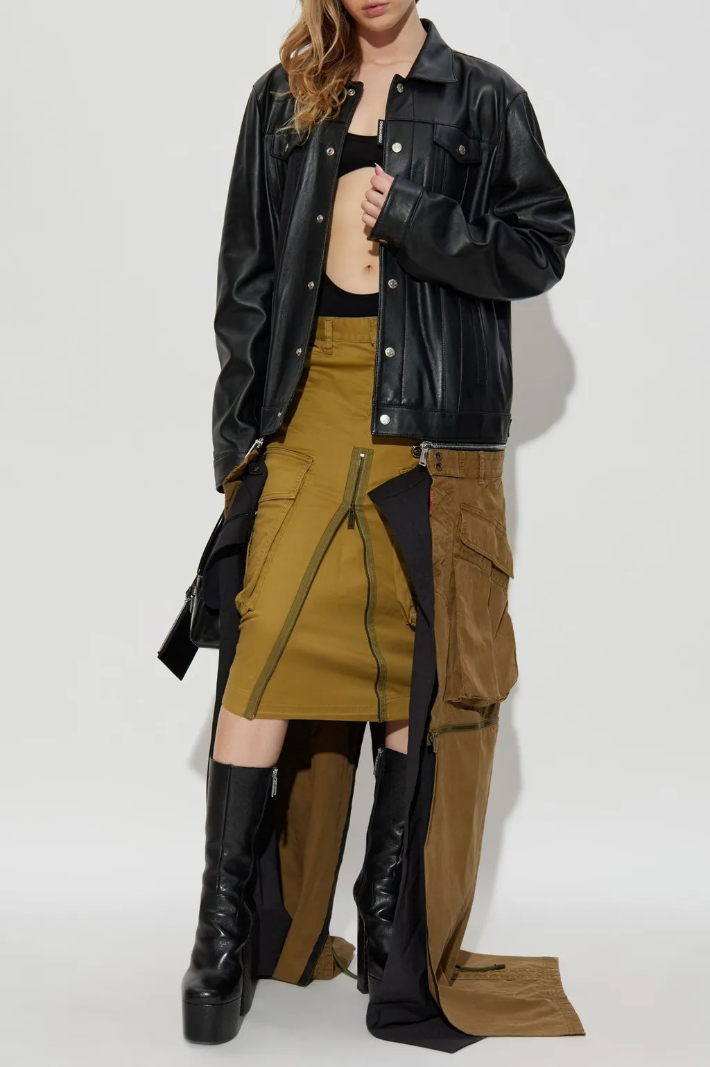 Snap-Button Leather Jacket