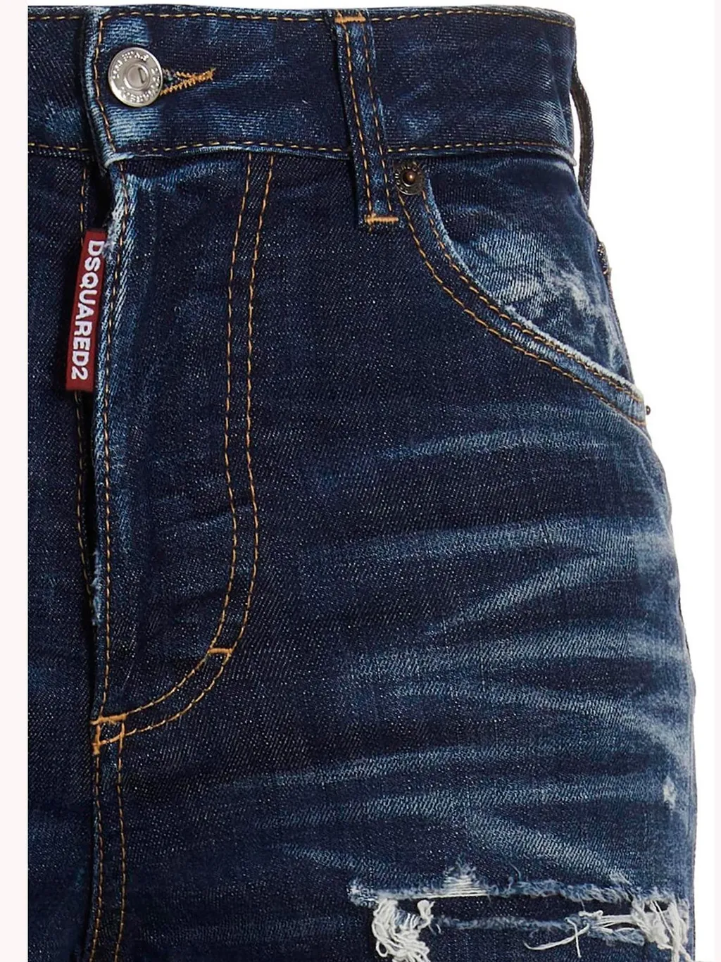 Embroidered Distressed Effect Jeans