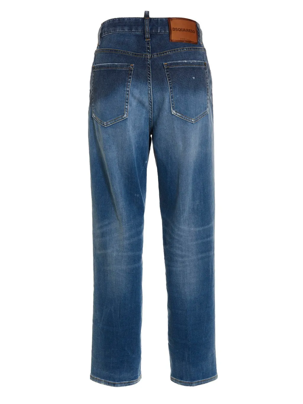 Logo Patch Distressed Jeans