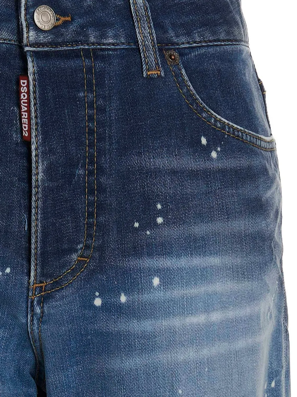 Logo Patch Distressed Jeans