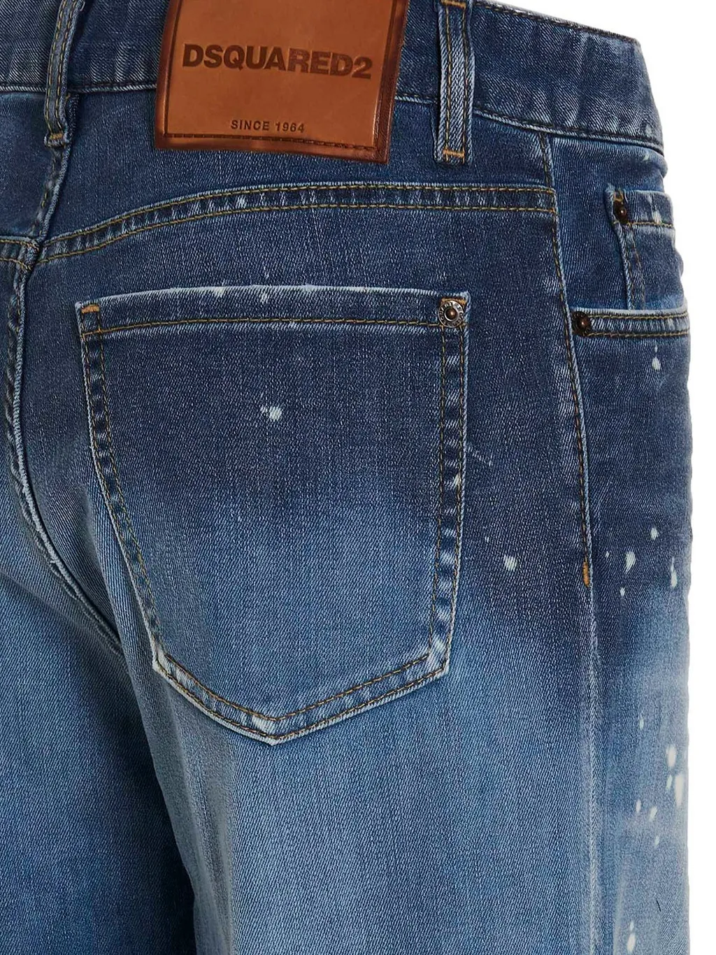 Logo Patch Distressed Jeans