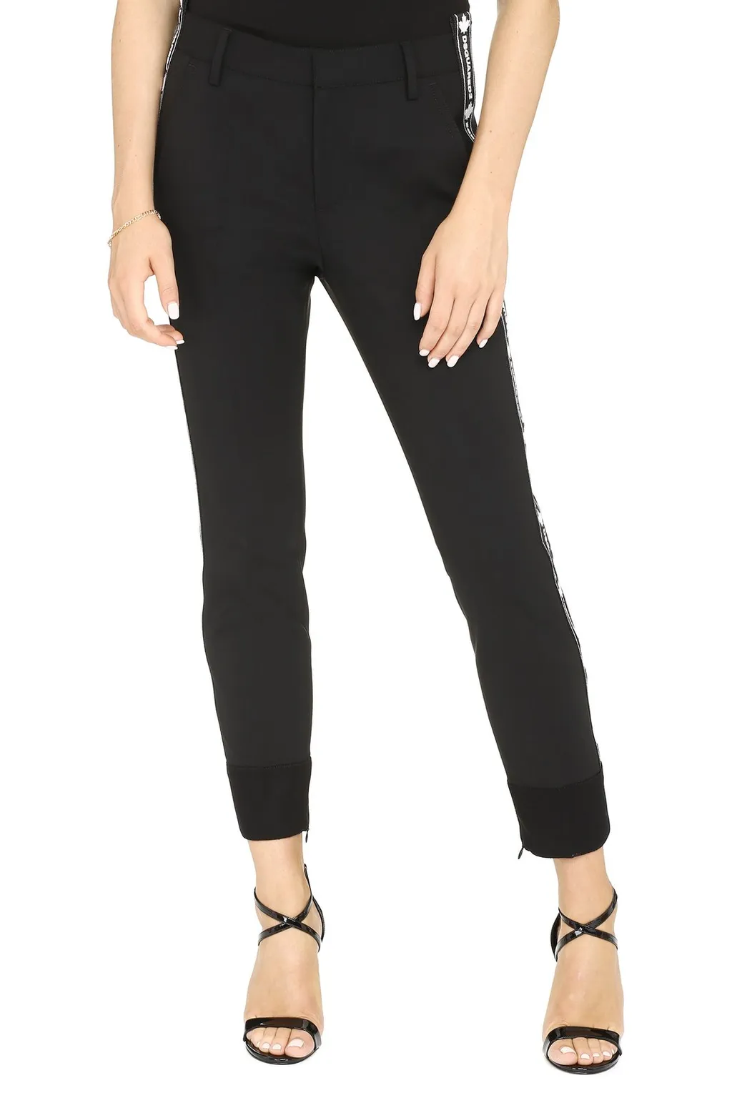 Contrasting Side Logo Band Trousers