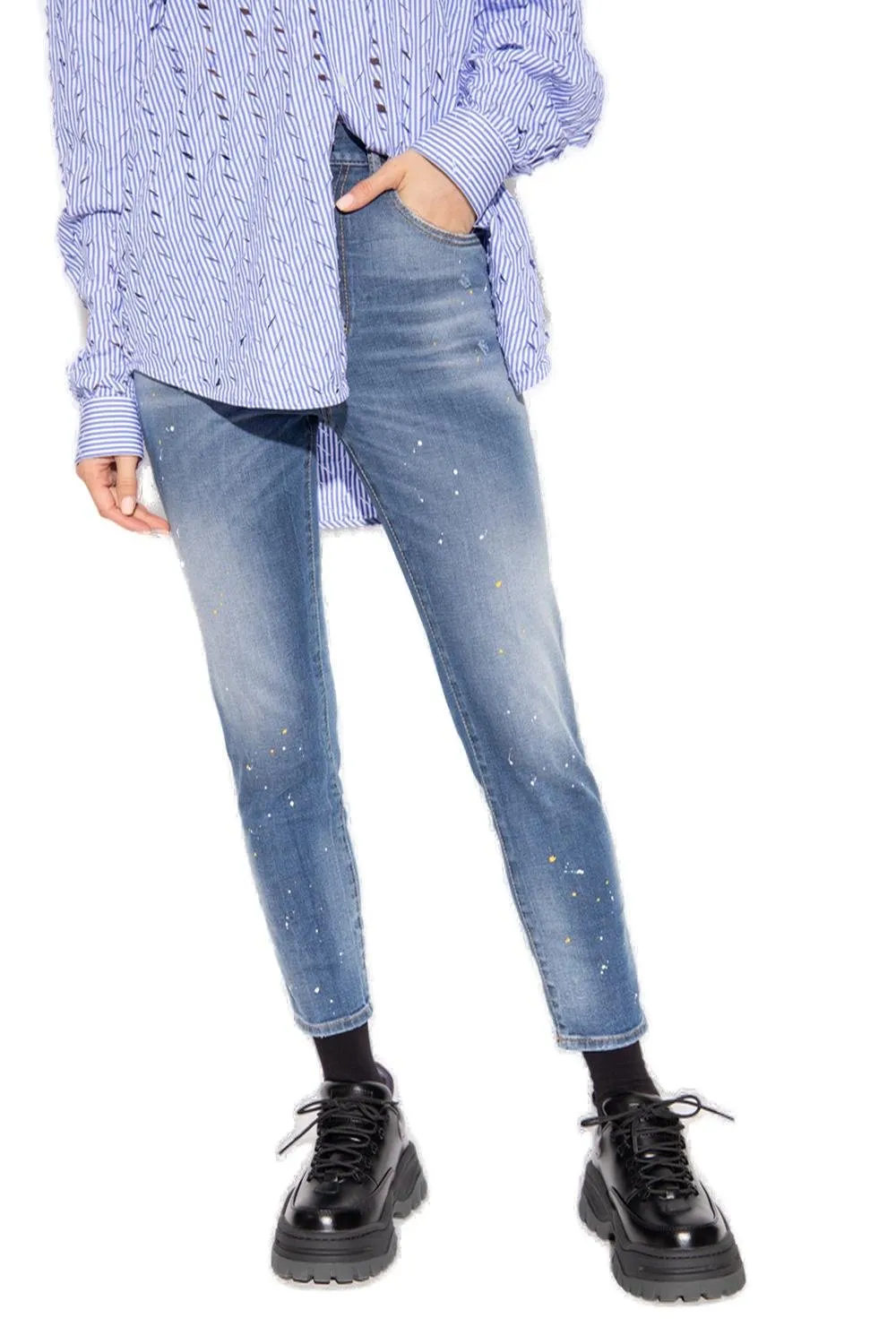 High-Waist Cropped Jeans