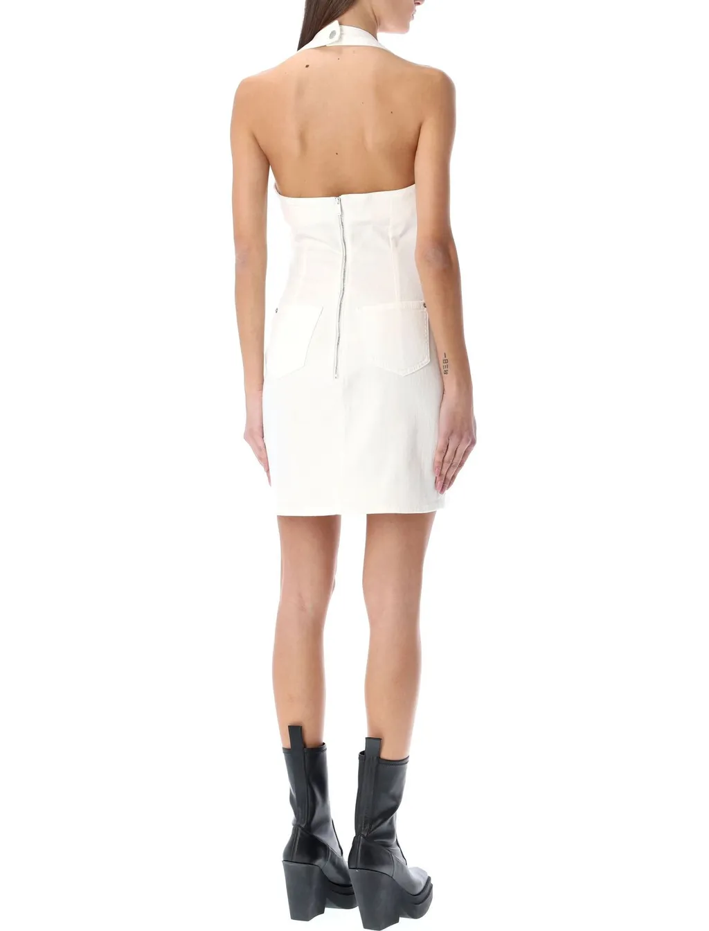 Simona Halterneck Denim Mini Dress